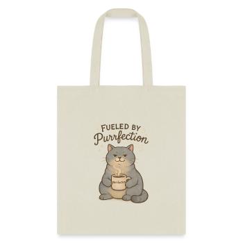 Fueled by Purrfection - Russian Blue Cat Art - Tote Bag - natural - Front