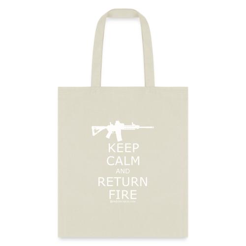 KEEP CALM RETURN FIRE WHITE - Tote Bag
