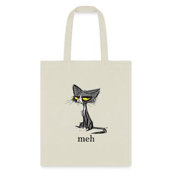 Funny Meh Cat Gift for Cat Lovers - Tote Bag - natural - Front