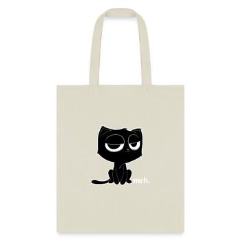 Funny Meh Cat Cute Kitty Cat Hooded - Tote Bag - natural - Front