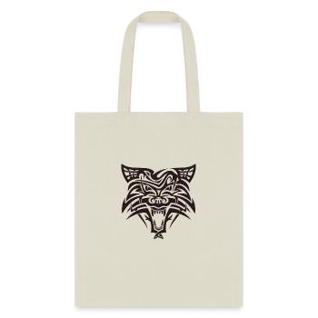 Shape wolf head cool tattoo animal vector image - Tote Bag - natural - Front