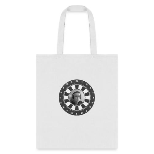 Producer Jay on Dartboard with Fusco Show back - Tote Bag