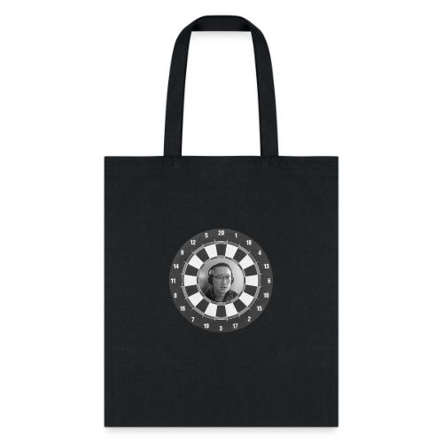 Producer Jay on Dartboard with Fusco Show back - Tote Bag