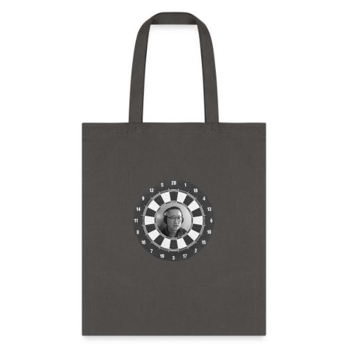 Producer Jay on Dartboard with Fusco Show back - Tote Bag