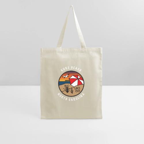 Kure Beach Sunrise-White Lettering-Front Only - Tote Bag