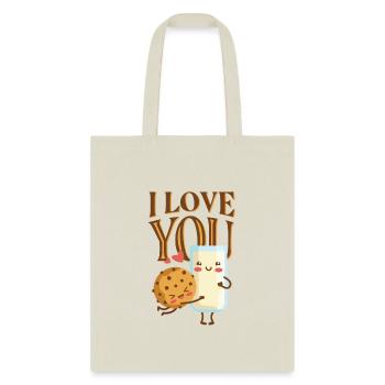 I love you cookie with milk glass - Tote Bag - natural - Front