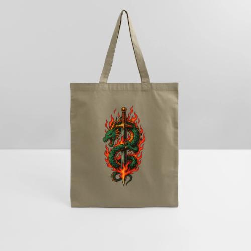 Flaming Dragon Sword Warrior Shirt - Tote Bag