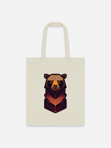 Orange neon bear - Tote Bag - natural