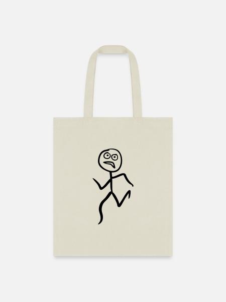 running stick figure - Tote Bag - natural