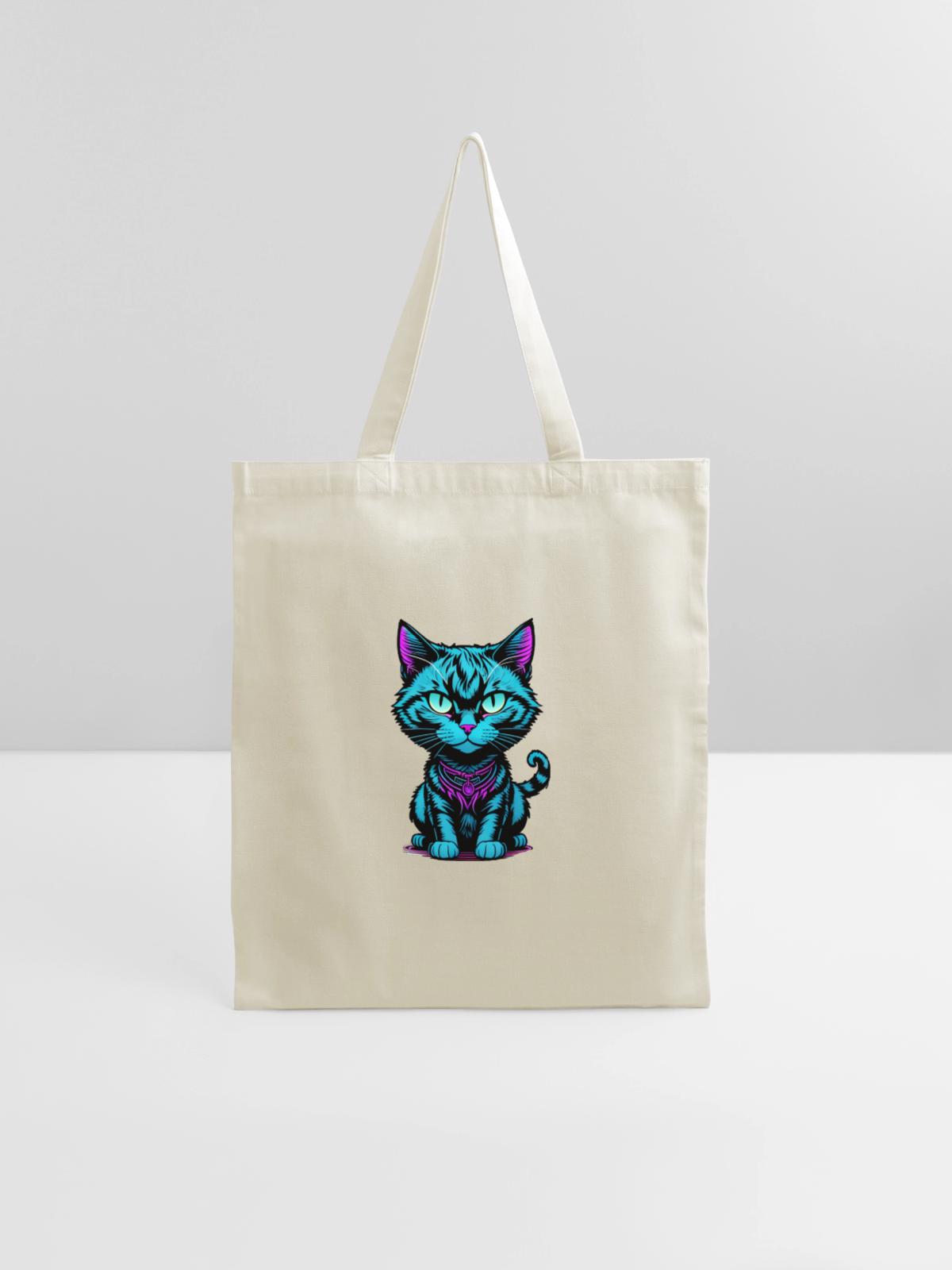 blue cat - Tote Bag - natural - Front