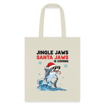 Jingle Jaws – Santa Jaws Is Coming to Town - Tote Bag - natural - Front