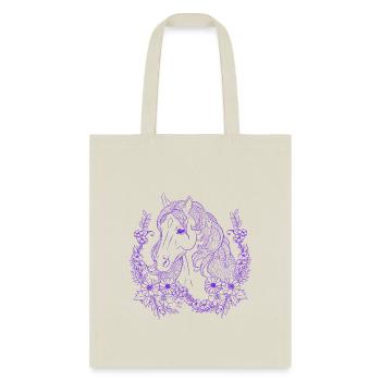 Horse with Florals - Tote Bag - natural - Front