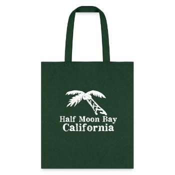 Half Moon Bay California Palm Tree Souvenirs Gifts - Tote Bag - forest green - Front