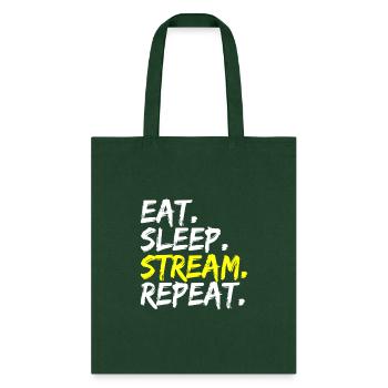 Eat Sleep Stream Repeat Saying Streamer - Tote Bag - forest green - Front