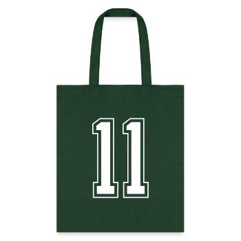 Varsity Jersey Number 11 - Tote Bag - forest green - Front