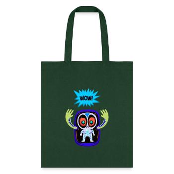 wow blue - Tote Bag - forest green - Front