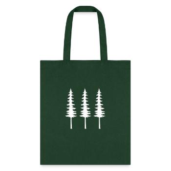 Minimalist Three Pine Trees Graphic - Tote Bag - forest green - Front