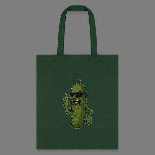 Angry Pickle Flipping the Bird - Tote Bag