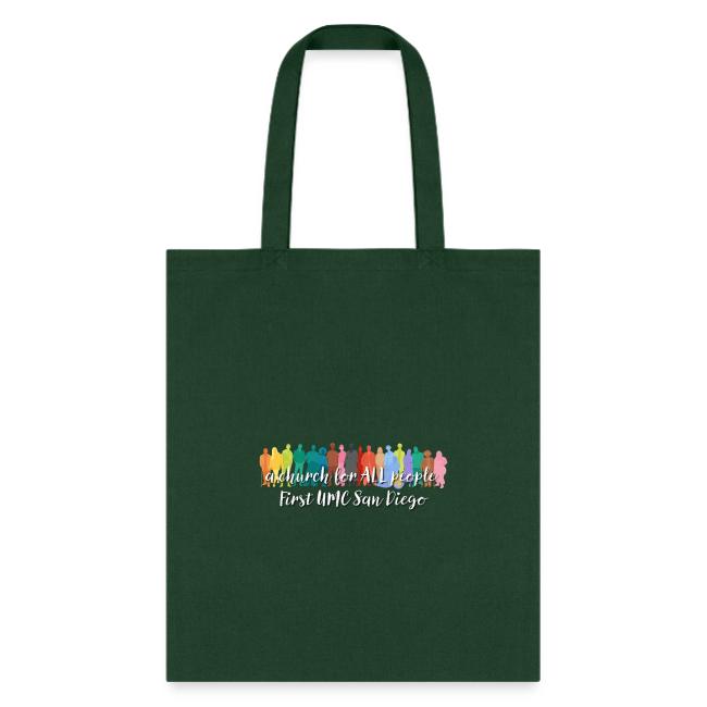 a church for all people - with colorful graphic