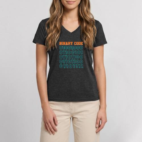 Say Hello in Binary code - Women's Premium Organic V-Neck T-shirt