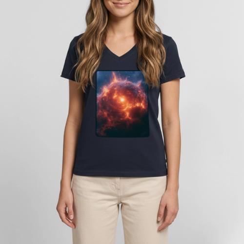 Exploding Supernova Space Art - Women's Premium Organic V-Neck T-shirt
