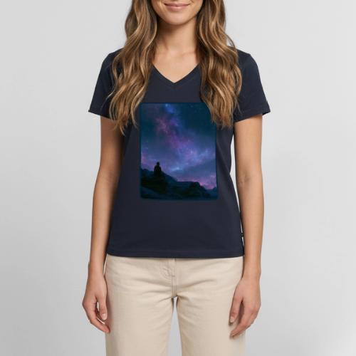Stargazer Nebula Night Sky Art - Women's Premium Organic V-Neck T-shirt