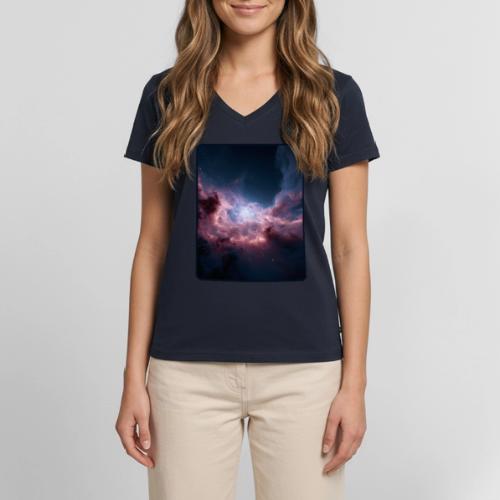 Radiant Cosmic Nebula Artwork - Women's Premium Organic V-Neck T-shirt