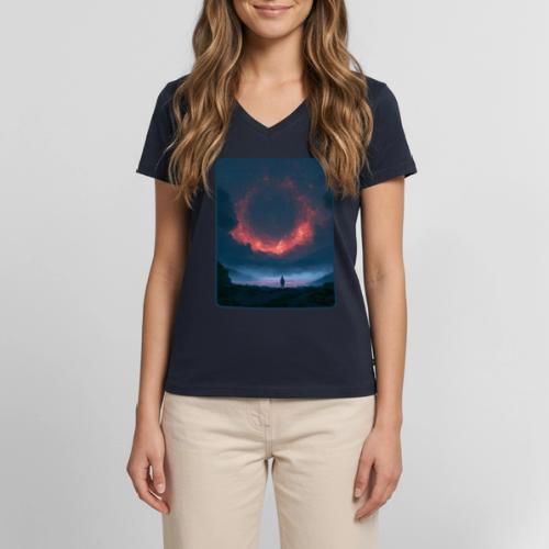 Supernova Reflection Space Scene - Women's Premium Organic V-Neck T-shirt
