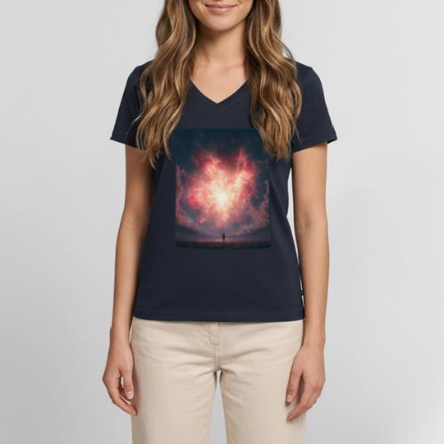 Supernova Sky Sci-Fi Artwork - Women's Premium Organic V-Neck T-shirt