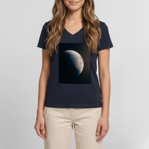 Crescent Moon Celestial Artwork - Women's Premium Organic V-Neck T-shirt