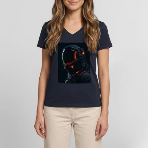 Futuristic Astronaut Helmet - Women's Premium Organic V-Neck T-shirt
