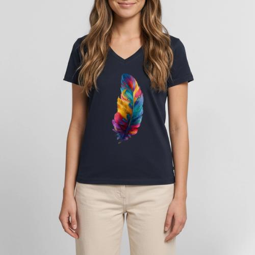 Spectrum Feather Flow - Women's Premium Organic V-Neck T-shirt