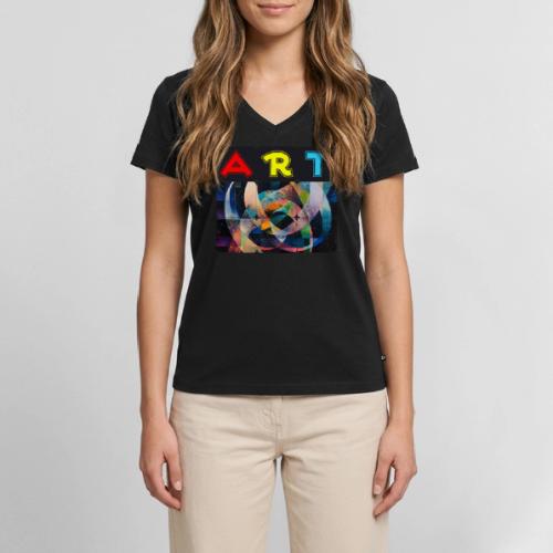 Art of Stripes and Shades - Women's Premium Organic V-Neck T-shirt