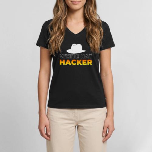 White Hat Hacker - Women's Premium Organic V-Neck T-shirt
