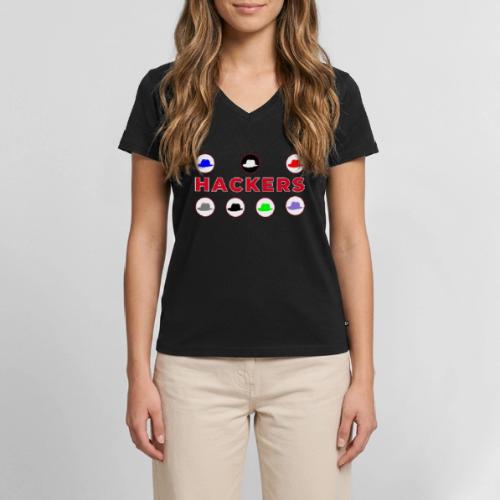 The Spectrum of Hackers - Women's Premium Organic V-Neck T-shirt