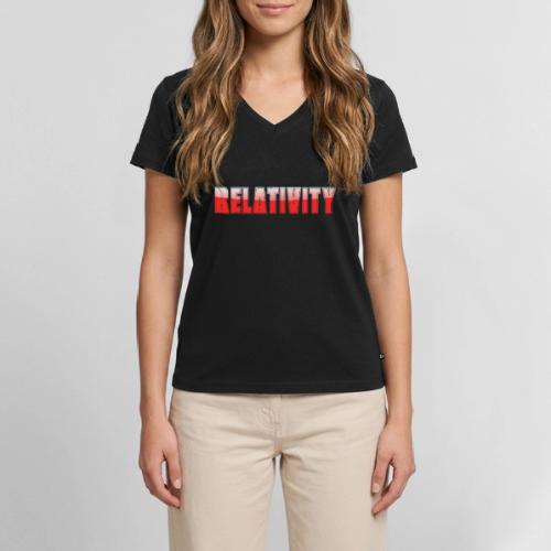 Relativity Science Typography Design - Women's Premium Organic V-Neck T-shirt