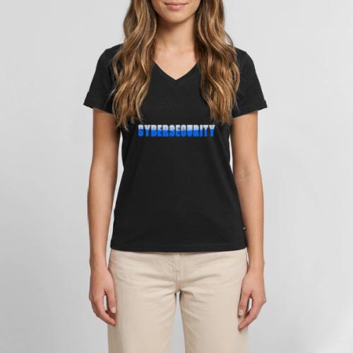 Cybersecurity Word Art Design - Women's Premium Organic V-Neck T-shirt