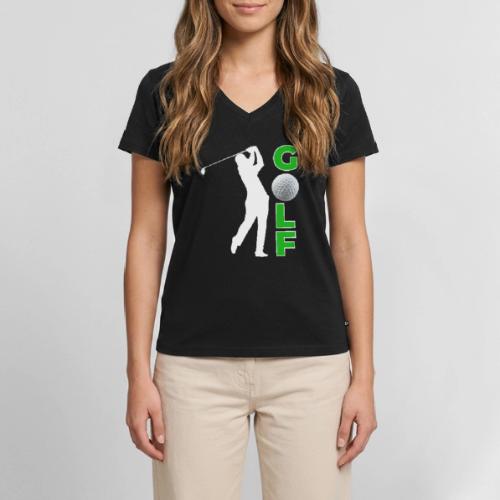 Golf: Classic Golf Motion - Women's Premium Organic V-Neck T-shirt