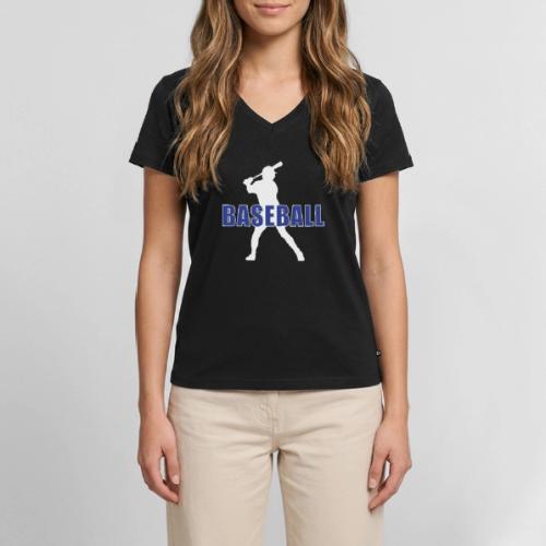 Classic Baseball Swing - Women's Premium Organic V-Neck T-shirt
