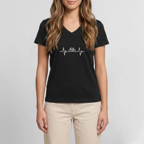 Bicycle Hearbeat - Women's Premium Organic V-Neck T-shirt