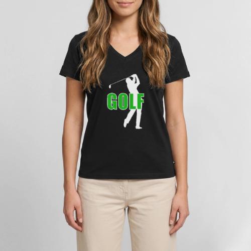 Golf: Classic Golf Motion - Women's Premium Organic V-Neck T-shirt
