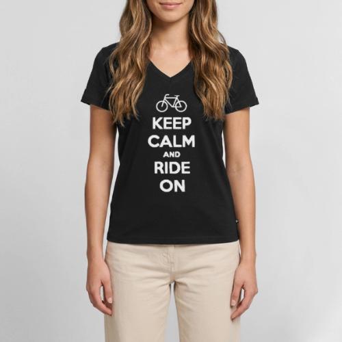 keep_calm_and_ride_on - Women's Premium Organic V-Neck T-shirt