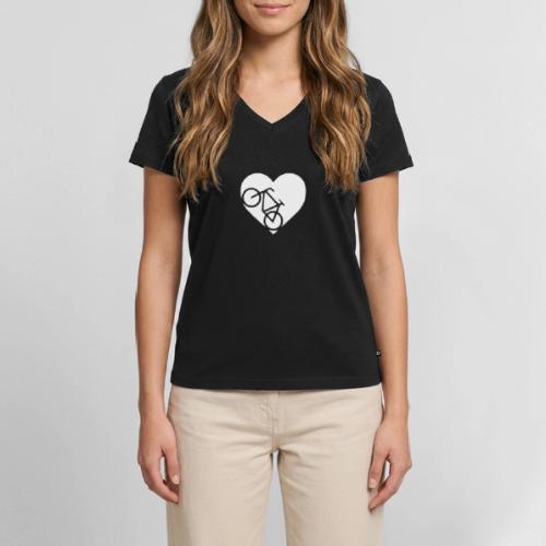 heart_bicycle_cutout - Women's Premium Organic V-Neck T-shirt