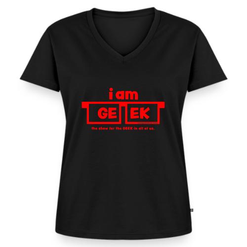 iamGEEK RED - Women's Premium Organic V-Neck T-shirt