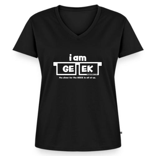 iamGEEK classic White - Women's Premium Organic V-Neck T-shirt