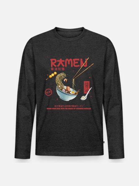 Ramen - Men's Premium Long Sleeve T-Shirt - heather anthracite