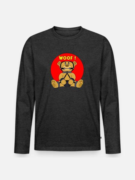 Woof - Men's Premium Long Sleeve T-Shirt - heather anthracite