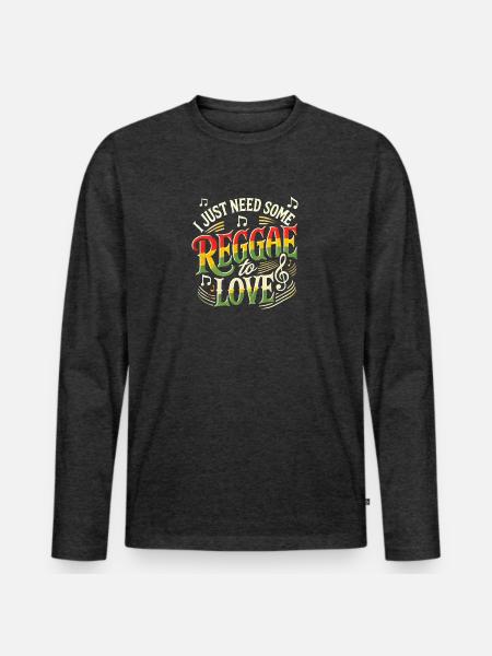 Reggae Jamaica Design - Men's Premium Long Sleeve T-Shirt - heather anthracite