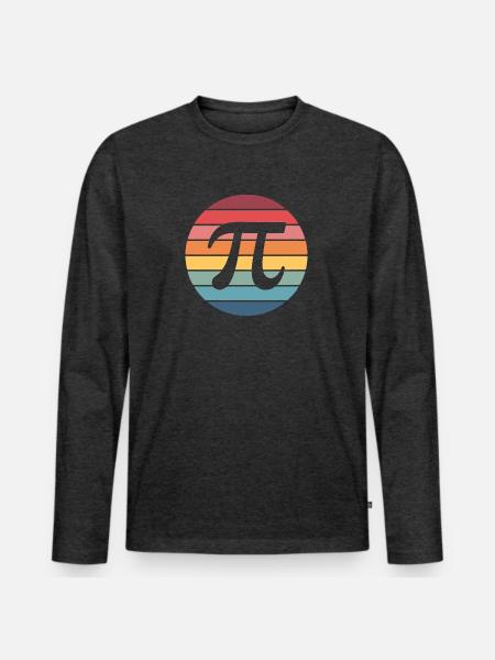 Retro Sunset Pi Emblem - Men's Premium Long Sleeve T-Shirt - heather anthracite