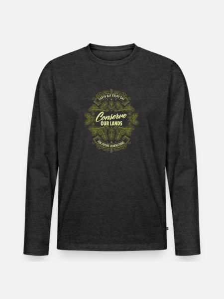Conserve Our Lands - Men's Premium Long Sleeve T-Shirt - heather anthracite